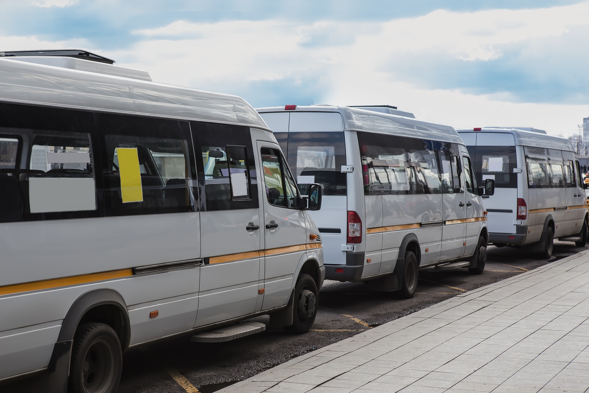 Shuttle buses at the bus stop